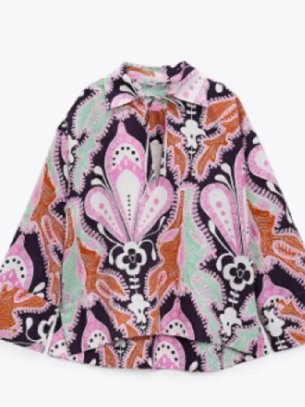 Zara Linen Multicolored Two-Piece Set size XS comes with scrunchie